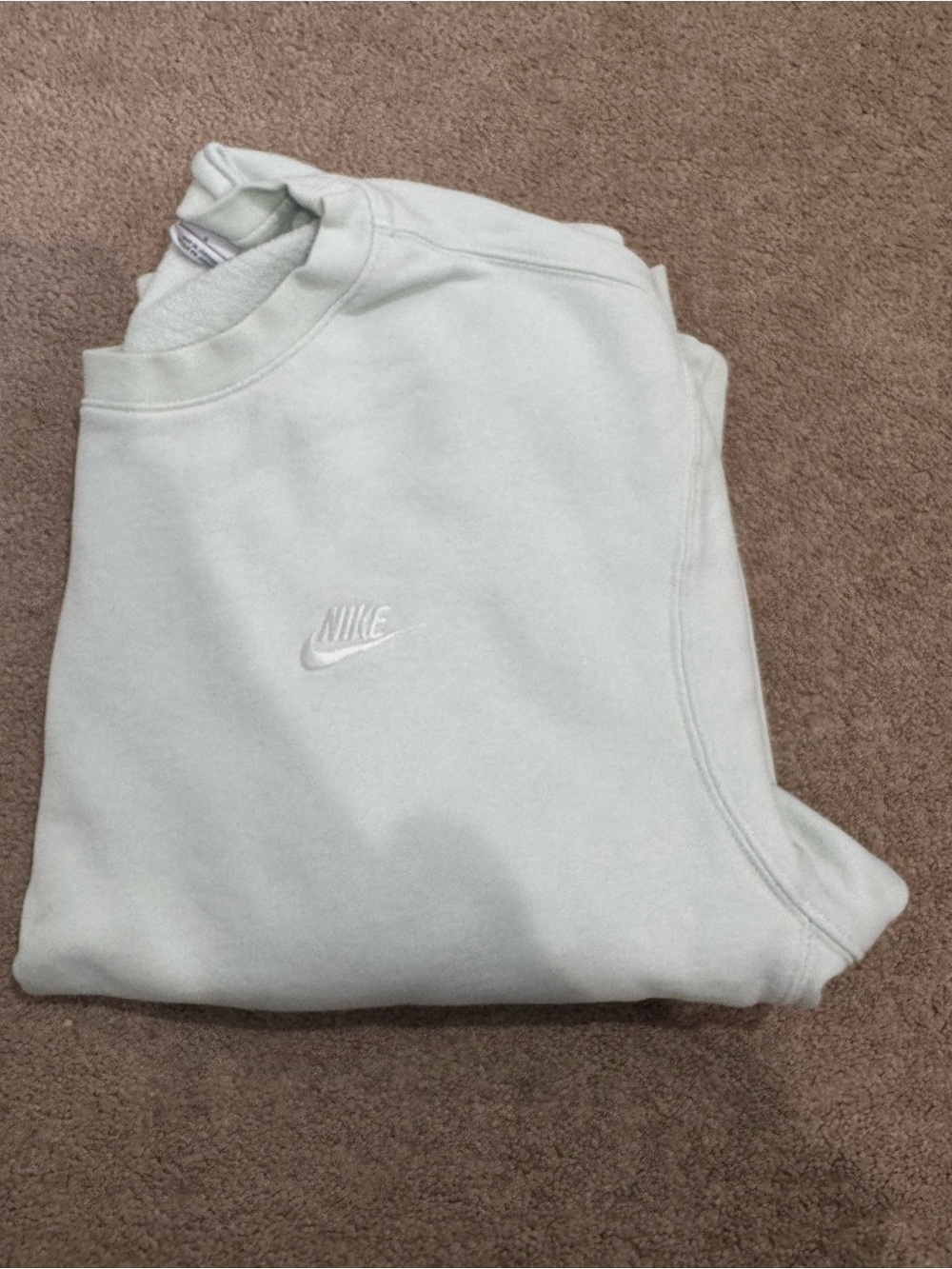 Nike Mint Green Pullover Hoodie with Subtle Embroidered Swoosh